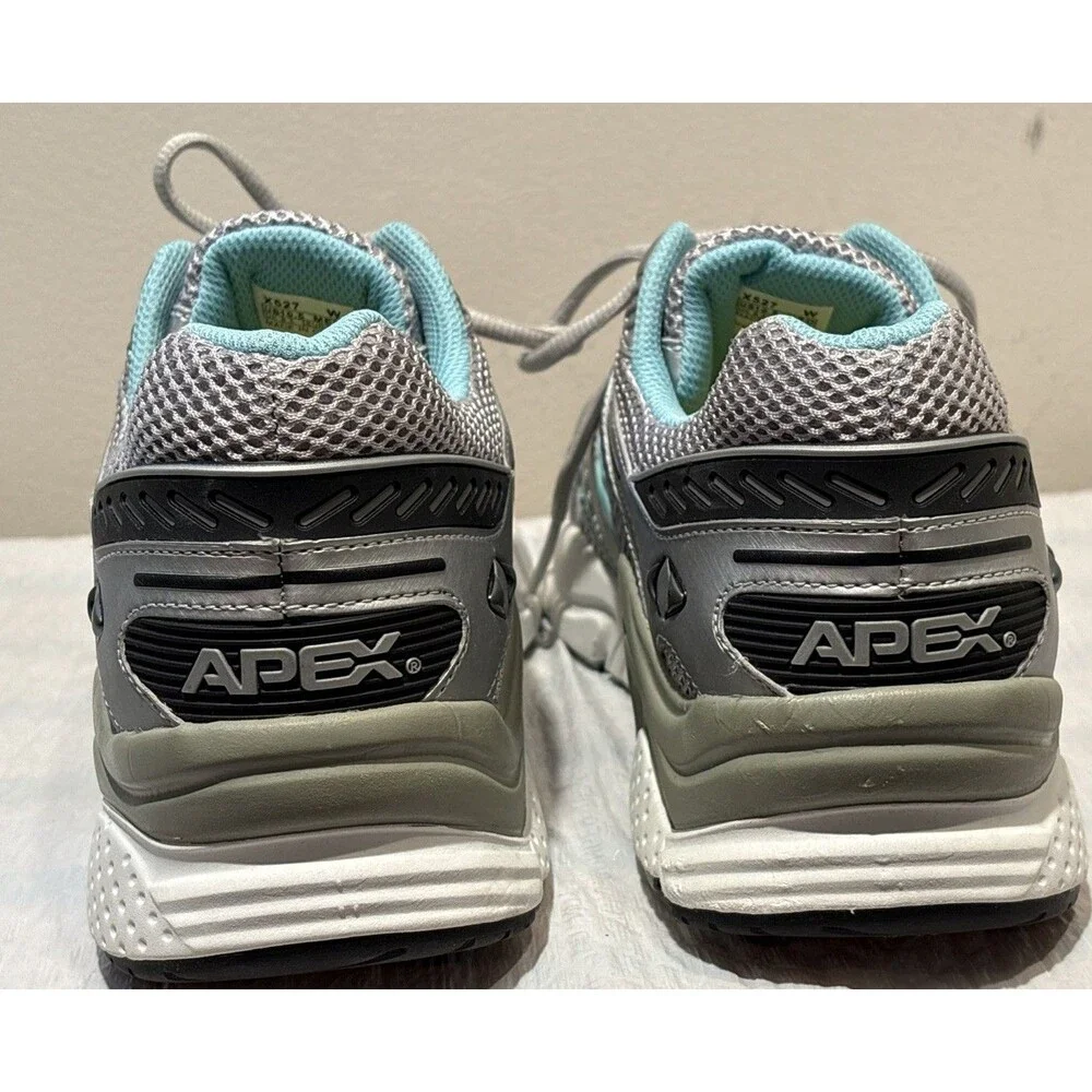 APEX BOSS Runner Orthotic Sneaker Shoe Silver/Sea Blue X527W Women's Size 10.5